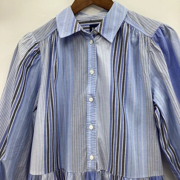 GAP Blue Striped Tiered Mini Dress - Picture 5 of 14